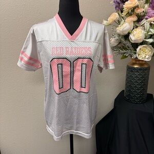 Pink Red Raiders Mesh Football Jersey XL • V-Neck Game Day Collegiate Top